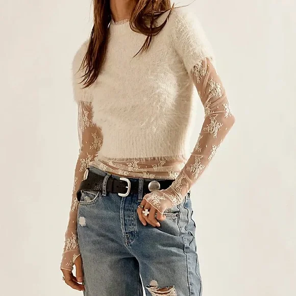 Free people Alexandra faux fur top - Picture 1 of 7